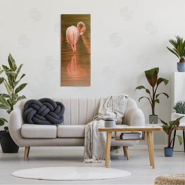 Stupell Industries Jeremy Paul | Flamingo Preening Water Reflection Wall Art