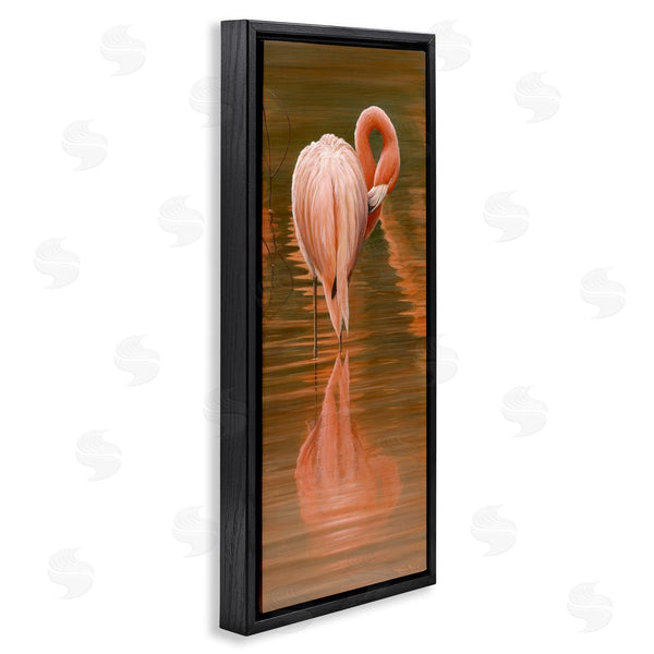 Stupell Industries Jeremy Paul | Flamingo Preening Water Reflection Wall Art