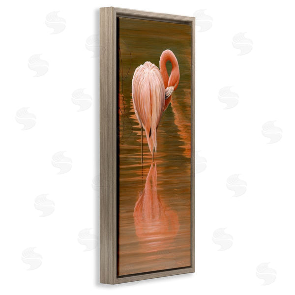 Stupell Industries Jeremy Paul | Flamingo Preening Water Reflection Wall Art