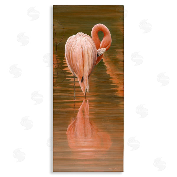 stupell industries Jeremy Paul | Flamingo Preening Water Reflection Wall Art