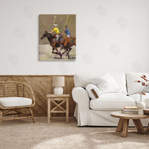 Stupell Industries Jeri Ireland | Galloping Polo Players Wall Art