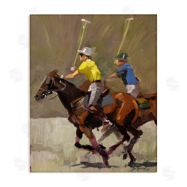 stupell industries Jeri Ireland | Galloping Polo Players Wall Art