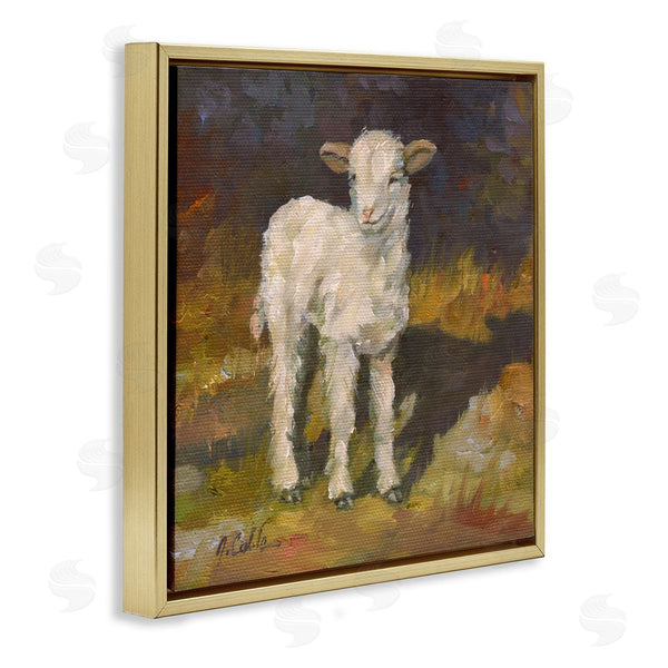Stupell Industries Jerry Cable | Soft Baby Lamb Painting