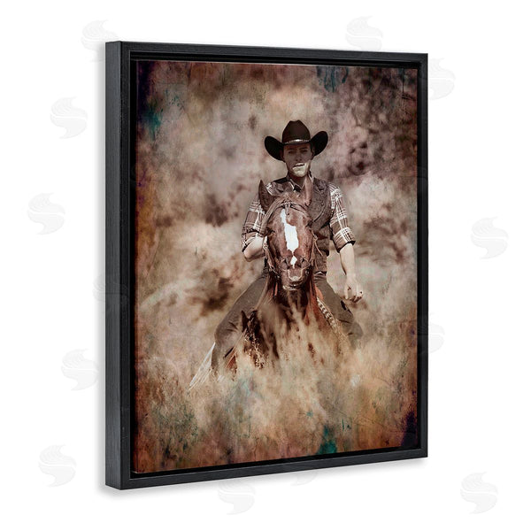 Stupell Industries Jerry Cowart | Galloping Cowboy Portrait Wall Art