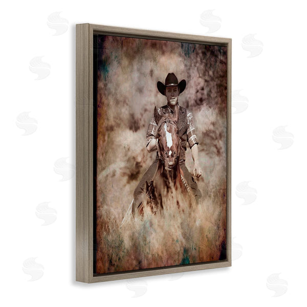 Stupell Industries Jerry Cowart | Galloping Cowboy Portrait Wall Art