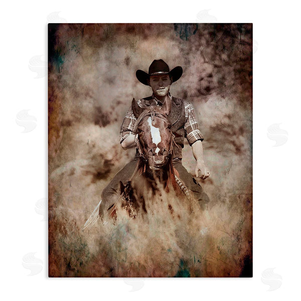 stupell industries Jerry Cowart | Galloping Cowboy Portrait Wall Art