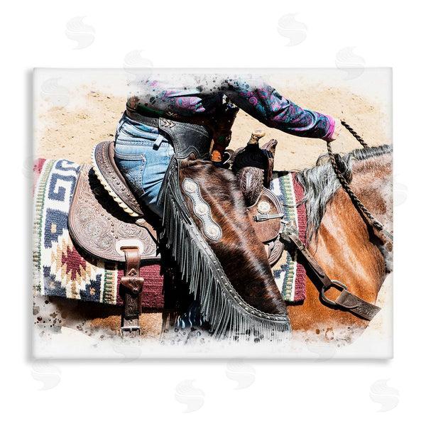 stupell industries Jerry Cowart | Western Cowboy on Saddle Wall Art