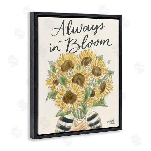 Stupell Industries Jess Baskin | Always In Bloom Person Holding Sunflowers Calligraphy Wall Art
