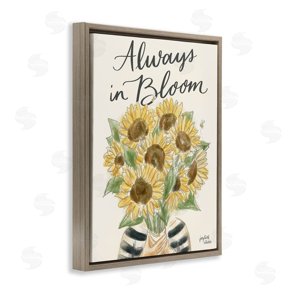 Stupell Industries Jess Baskin | Always In Bloom Person Holding Sunflowers Calligraphy Wall Art
