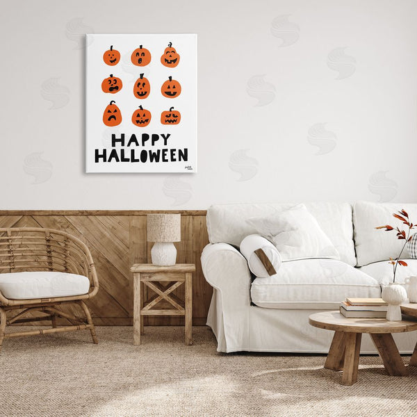 Stupell Industries Jess Baskin | Mixed Expressions Halloween Pumpkins Wall Art