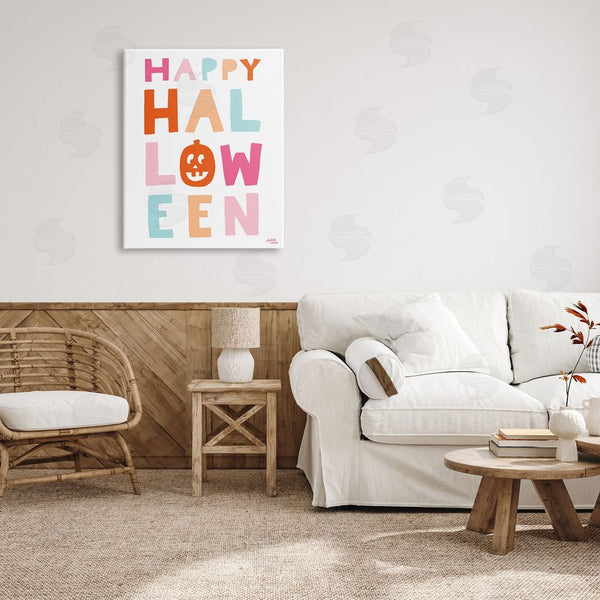 Stupell Industries Jess Baskin | Pastel Happy Halloween Pumpkin Wall Art
