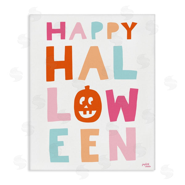 stupell industries Jess Baskin | Pastel Happy Halloween Pumpkin Wall Art
