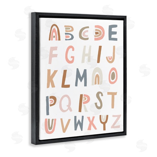 Stupell Industries Jess Bruggink | Neutral Rainbow Alphabet Chart Pink Beige Typography Wall Art