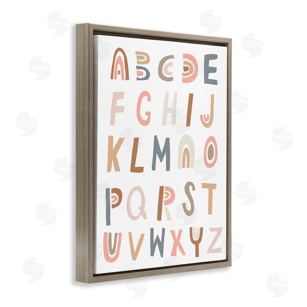 Stupell Industries Jess Bruggink | Neutral Rainbow Alphabet Chart Pink Beige Typography Wall Art