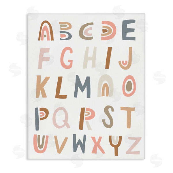 stupell industries Jess Bruggink | Neutral Rainbow Alphabet Chart Pink Beige Typography Wall Art