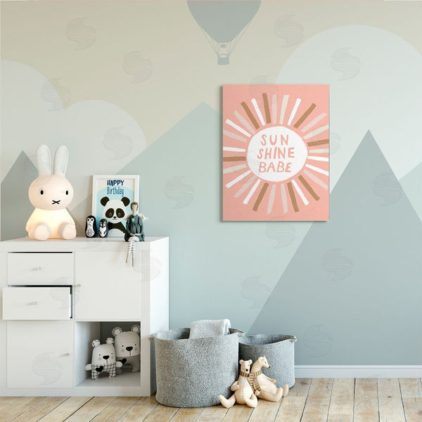 Stupell Industries Jess Bruggink | Sun Shine Babe Phrase Pastel Sun Rays Wall Art