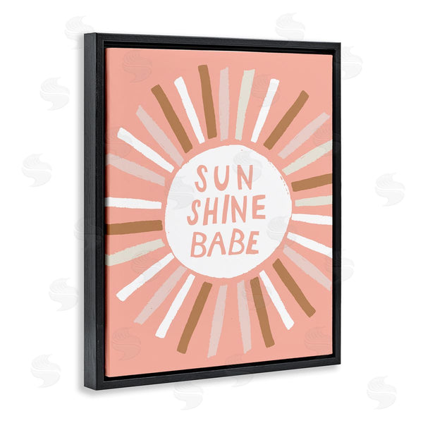 Stupell Industries Jess Bruggink | Sun Shine Babe Phrase Pastel Sun Rays Wall Art