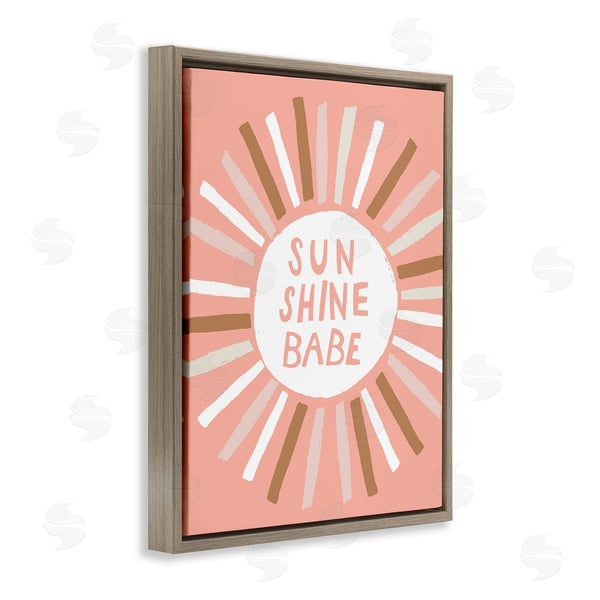 Stupell Industries Jess Bruggink | Sun Shine Babe Phrase Pastel Sun Rays Wall Art