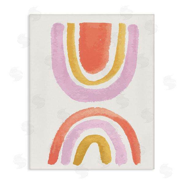 stupell industries Jess Bruggink | Watercolor Rainbow Arches Pink Yellow Red