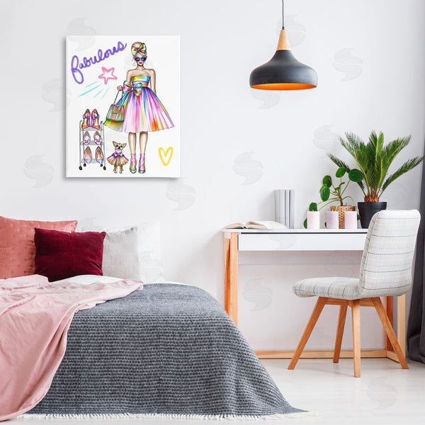 Stupell Industries Jess Stempel | Fabulous Girl & Dog Wall Art