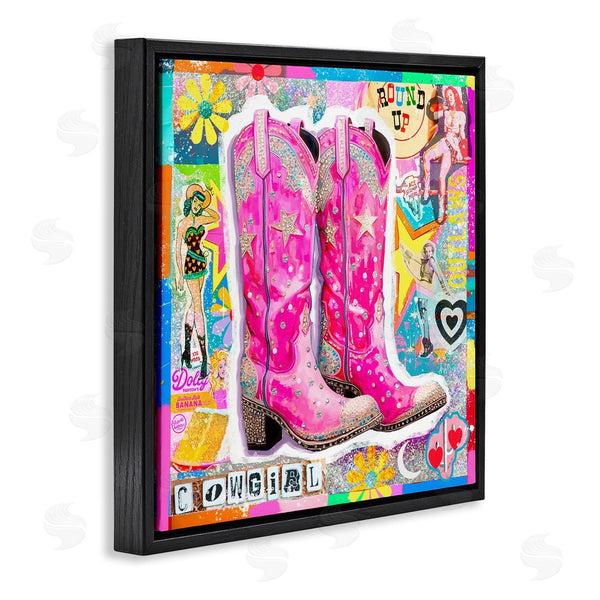 Stupell Industries Jess Stempel | Groovy Vintage Cowgirl Collage Wall Art