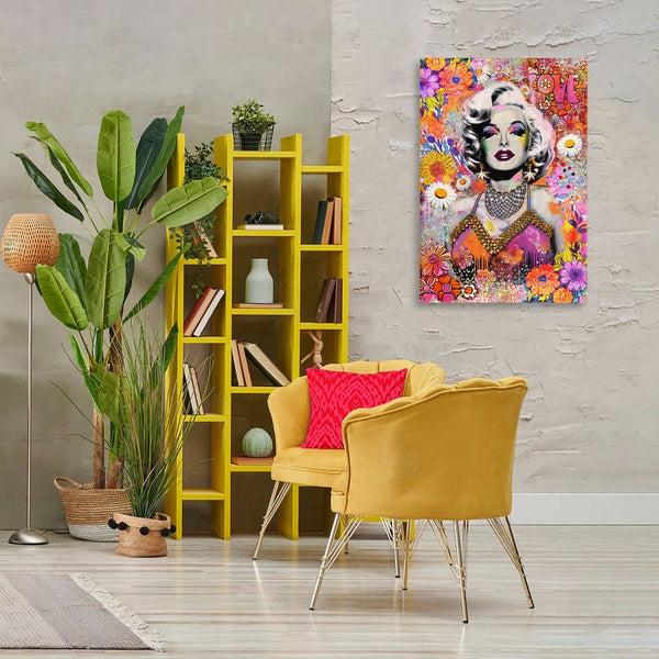Stupell Industries Jess Stempel | Hippie Bedecked Marilyn Wall Art