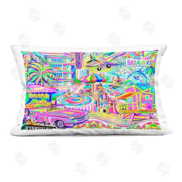 stupell industries Jess Stempel | Miami Fun Collage Printed Throw Pillow