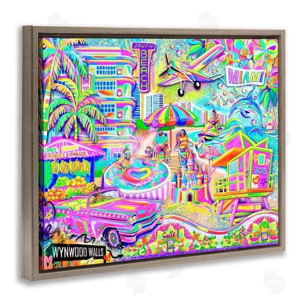 Stupell Industries Jess Stempel | Miami Fun Collage Wall Art
