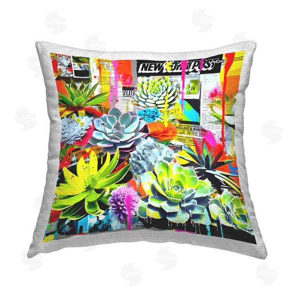 Stupell Industries Jess Stempel | Urban Graffiti Succulents Printed Throw Pillow