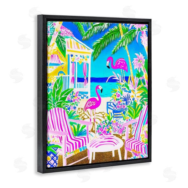 Stupell Industries Jess Stempel | Vivid Flamingos On Tropical Beach