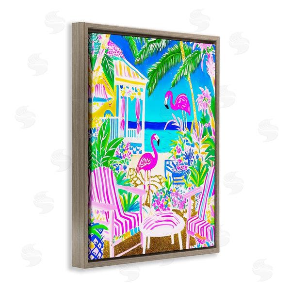 Stupell Industries Jess Stempel | Vivid Flamingos On Tropical Beach