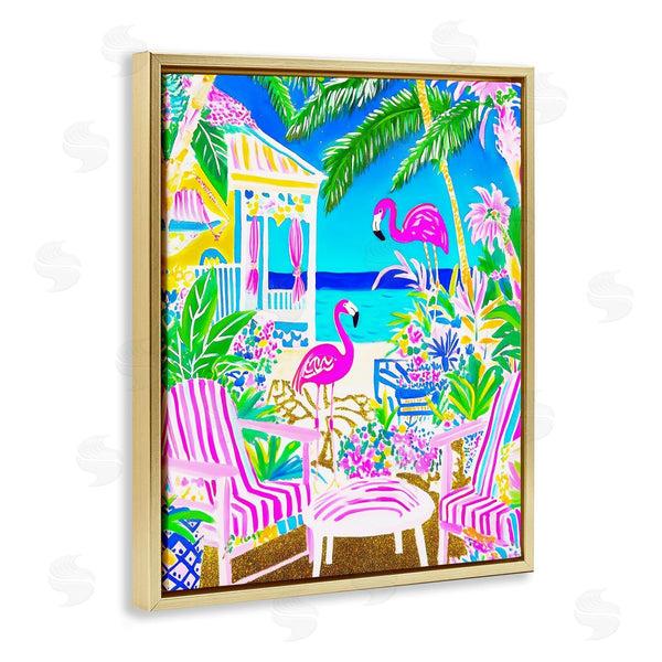 Stupell Industries Jess Stempel | Vivid Flamingos On Tropical Beach