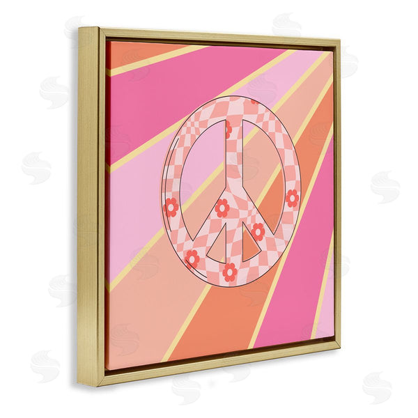 Stupell Industries Jesse Keith | Beaming Floral Peace Symbol
