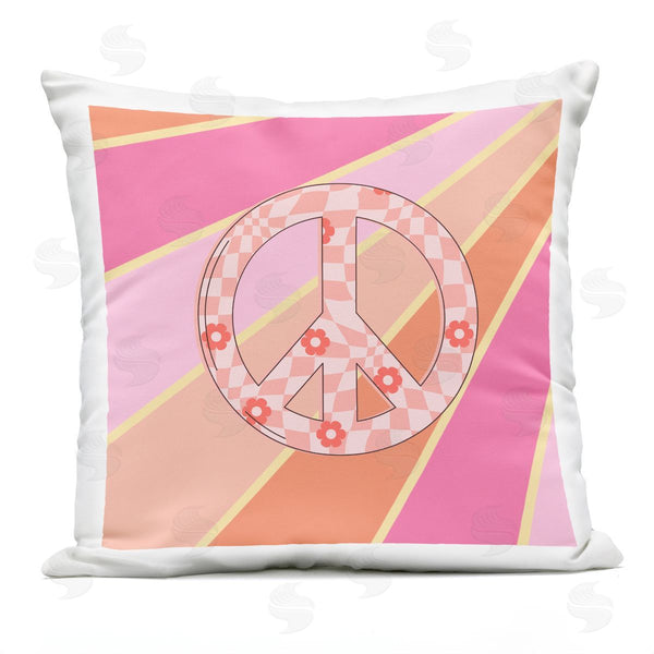 Stupell Industries Jesse Keith | Beaming Floral Peace Symbol Printed Throw Pillow