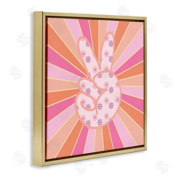 Stupell Industries Jesse Keith | Beaming Peace Sign Hand Wall Art