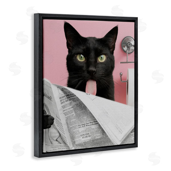 Stupell Industries Jesse Keith | Black Cat Bathroom Humor Wall Art