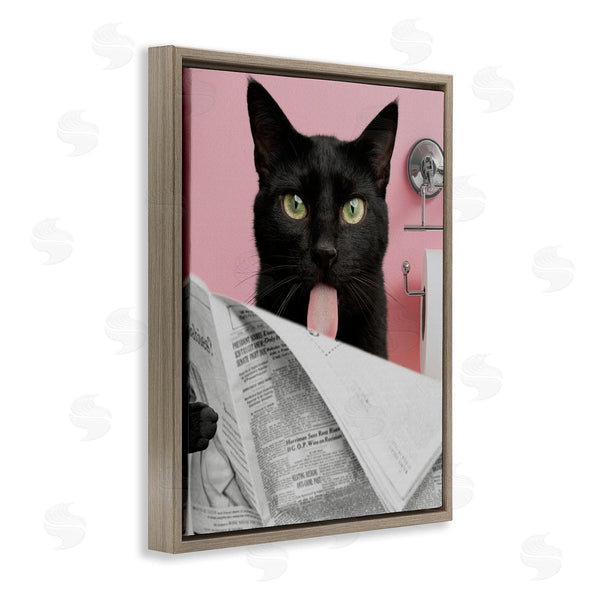 Stupell Industries Jesse Keith | Black Cat Bathroom Humor Wall Art