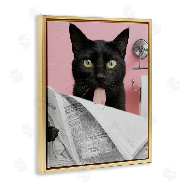 Stupell Industries Jesse Keith | Black Cat Bathroom Humor Wall Art