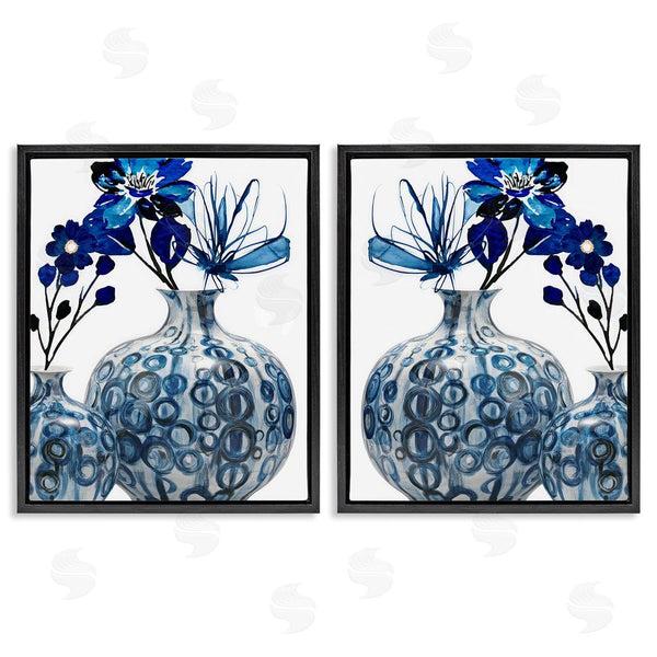 Stupell Industries Jesse Keith | Bold Blue Ikebana Patterned Vase Wall Art
