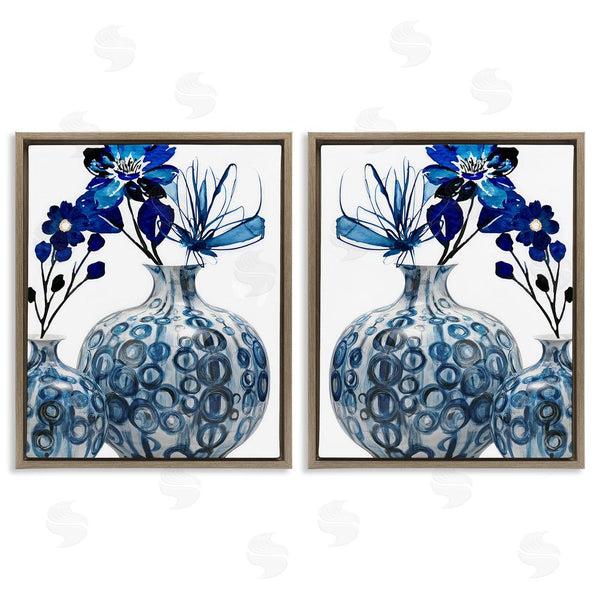 Stupell Industries Jesse Keith | Bold Blue Ikebana Patterned Vase Wall Art