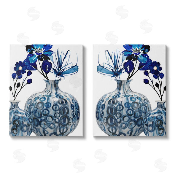 stupell industries Jesse Keith | Bold Blue Ikebana Patterned Vase Wall Art