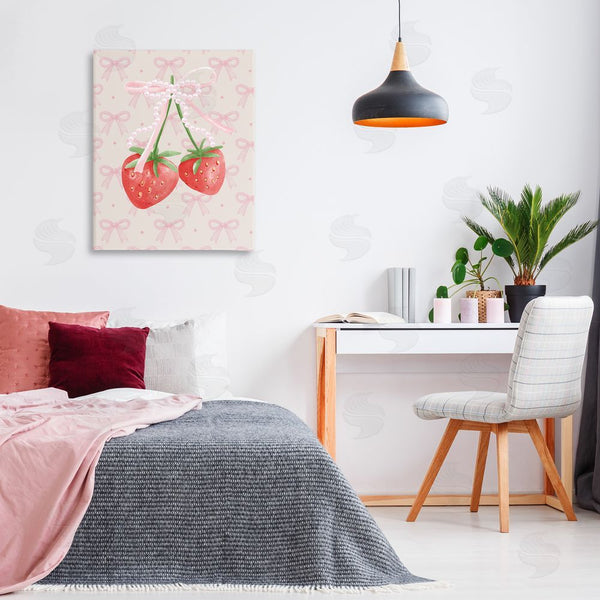 Stupell Industries Jesse Keith | Bows & Berries Strawberry Wall Art