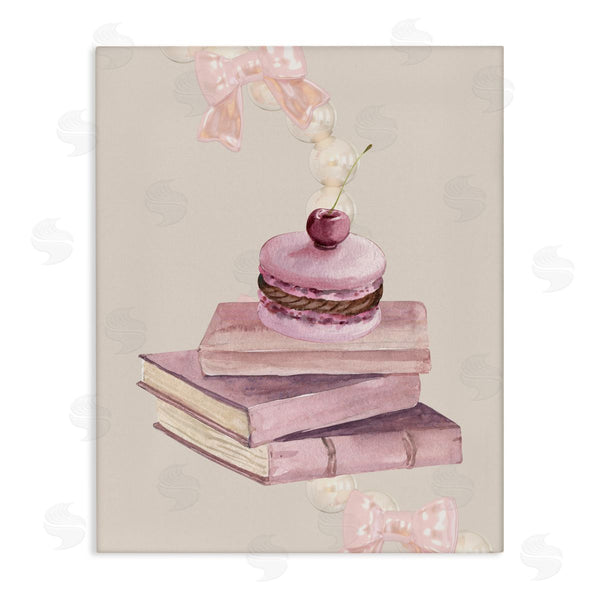 stupell industries Jesse Keith | Cherry Macaron on Book Stack Wall Art