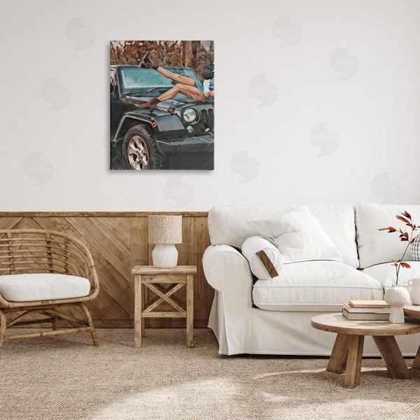 Stupell Industries Jesse Keith | Cowgirl On Car Hood Wall Art