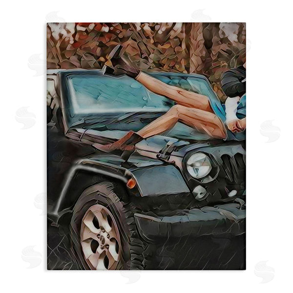 stupell industries Jesse Keith | Cowgirl on Car Hood Wall Art
