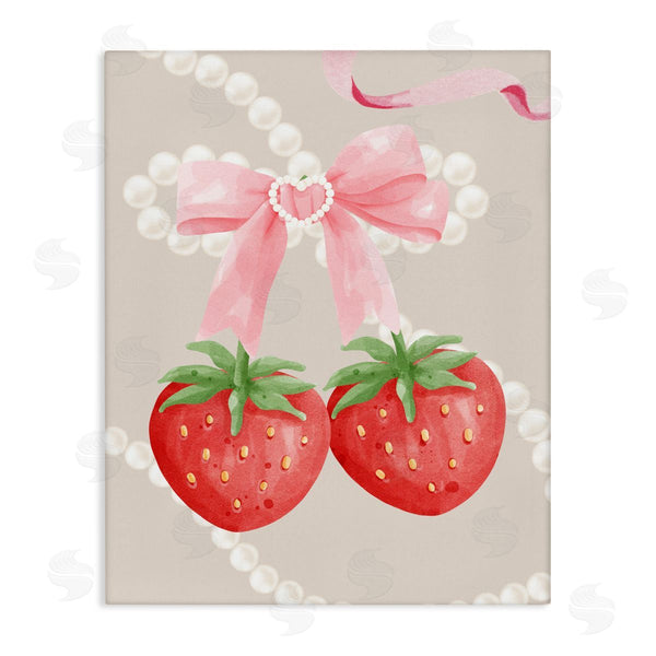 stupell industries Jesse Keith | Feminine Strawberry Pearls Wall Art
