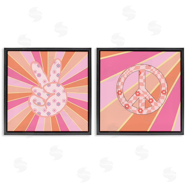 Stupell Industries Jesse Keith | Groovy Peace Symbols On Stripes