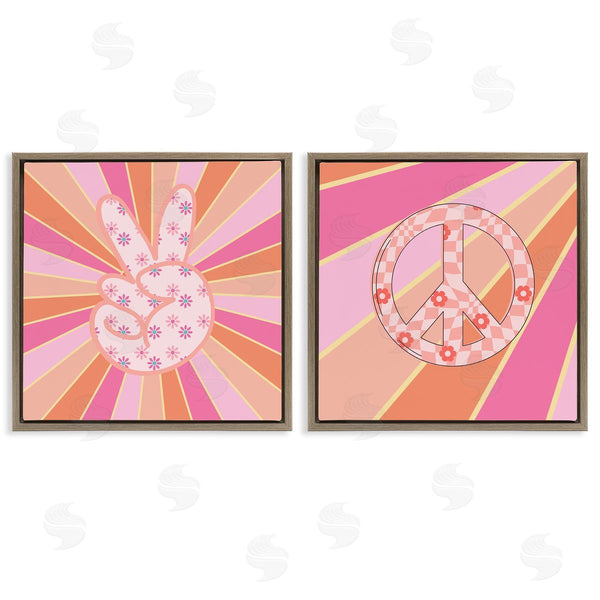 Stupell Industries Jesse Keith | Groovy Peace Symbols On Stripes