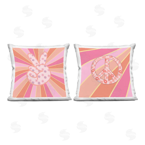 stupell industries Jesse Keith | Groovy Peace Symbols Printed Throw Pillow Set