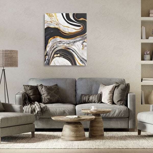 Stupell Industries Jesse Keith | Marbled Fluid Gold Accent Wall Art